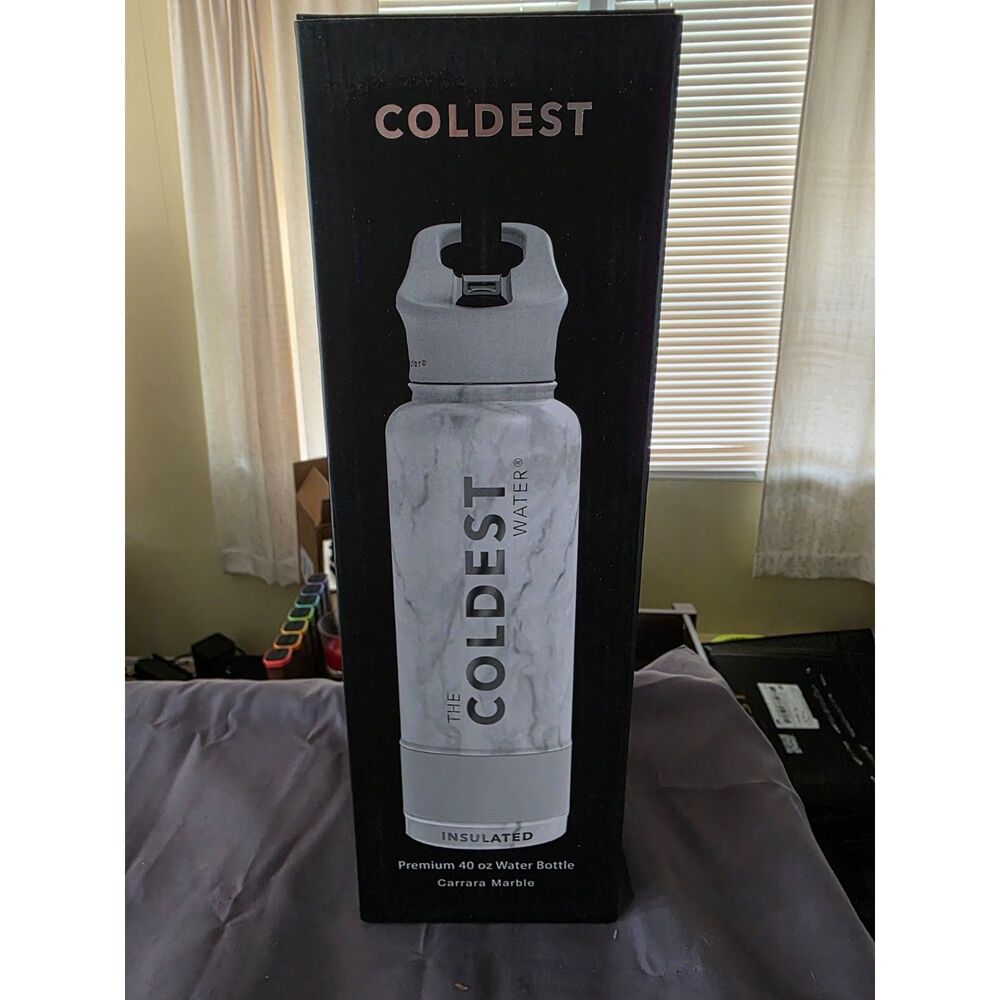 Coldest 40oz Carrara Marble Sports Water Bottle Discontinued Series